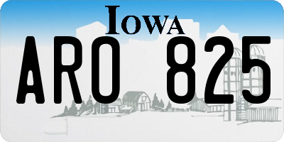 IA license plate ARO825