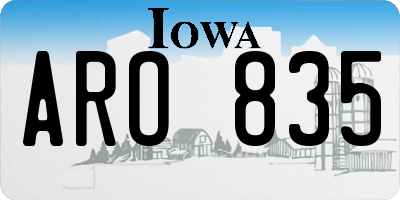 IA license plate ARO835