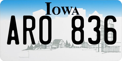 IA license plate ARO836