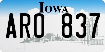 IA license plate ARO837
