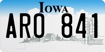 IA license plate ARO841