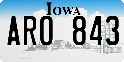 IA license plate ARO843