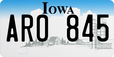 IA license plate ARO845