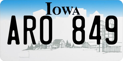 IA license plate ARO849