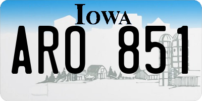 IA license plate ARO851