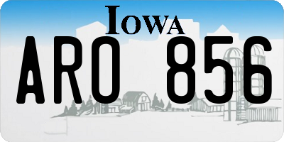 IA license plate ARO856