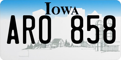 IA license plate ARO858