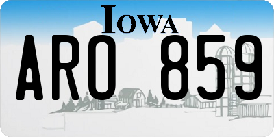 IA license plate ARO859