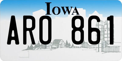 IA license plate ARO861