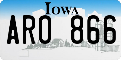 IA license plate ARO866