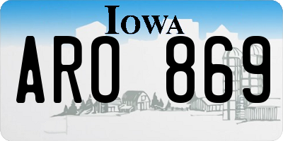 IA license plate ARO869