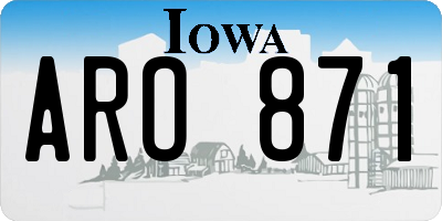 IA license plate ARO871