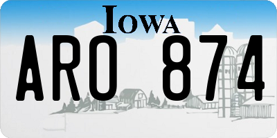 IA license plate ARO874