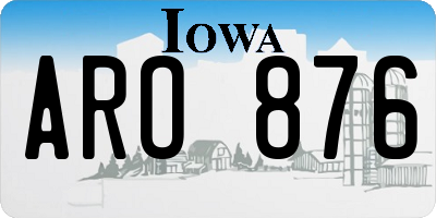 IA license plate ARO876