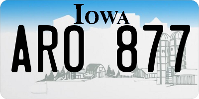 IA license plate ARO877