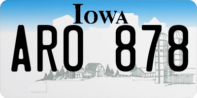 IA license plate ARO878