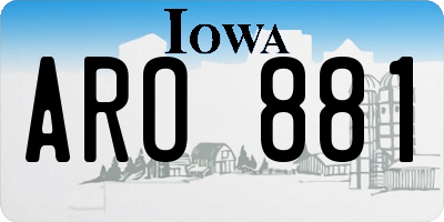 IA license plate ARO881