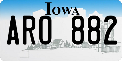 IA license plate ARO882