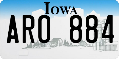 IA license plate ARO884