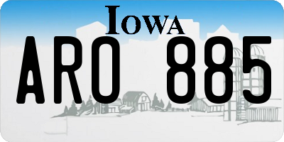 IA license plate ARO885