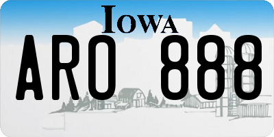 IA license plate ARO888