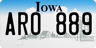 IA license plate ARO889
