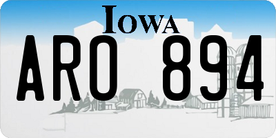 IA license plate ARO894