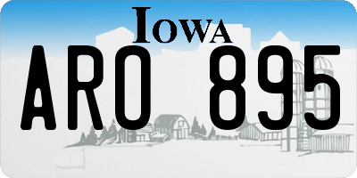 IA license plate ARO895