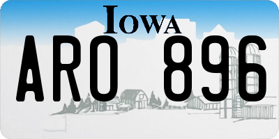 IA license plate ARO896