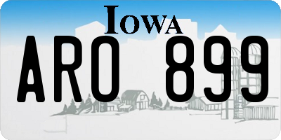 IA license plate ARO899