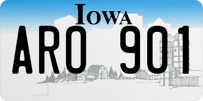 IA license plate ARO901