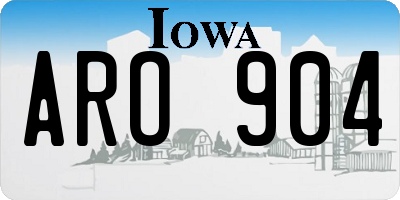 IA license plate ARO904