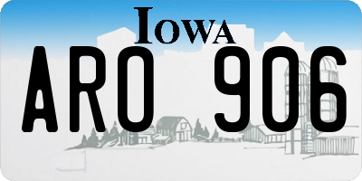 IA license plate ARO906