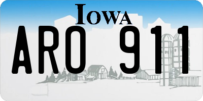 IA license plate ARO911
