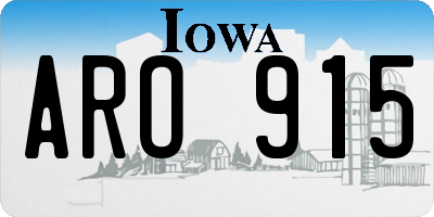 IA license plate ARO915