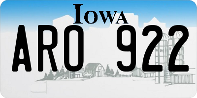 IA license plate ARO922