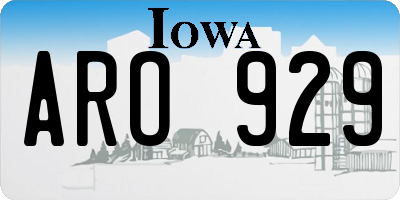 IA license plate ARO929
