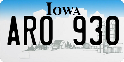 IA license plate ARO930