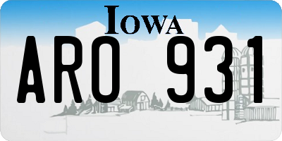 IA license plate ARO931