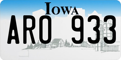 IA license plate ARO933