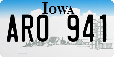 IA license plate ARO941