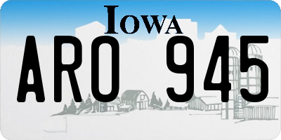IA license plate ARO945