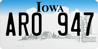 IA license plate ARO947