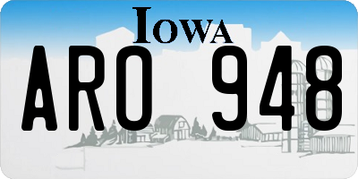 IA license plate ARO948