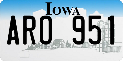 IA license plate ARO951