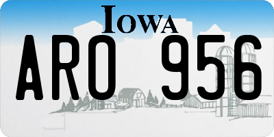 IA license plate ARO956