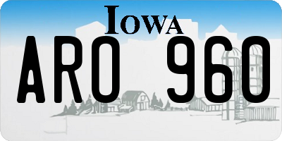 IA license plate ARO960