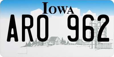 IA license plate ARO962
