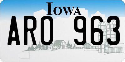 IA license plate ARO963