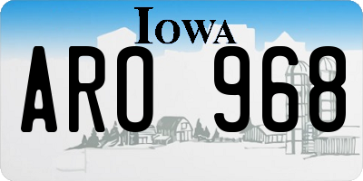 IA license plate ARO968